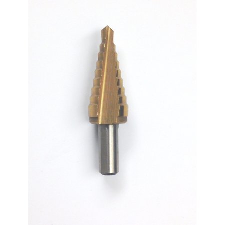 H & H INDUSTRIAL PRODUCTS 1/4-3/4" TiN Coated High Speed Steel Step Drill With 9 Steps 5000-0750